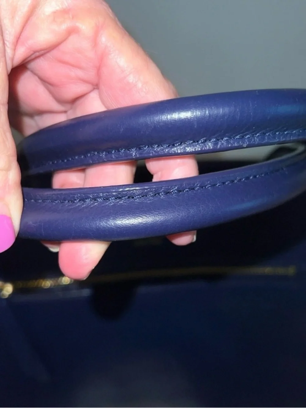 kate spade navy blue leather satchel